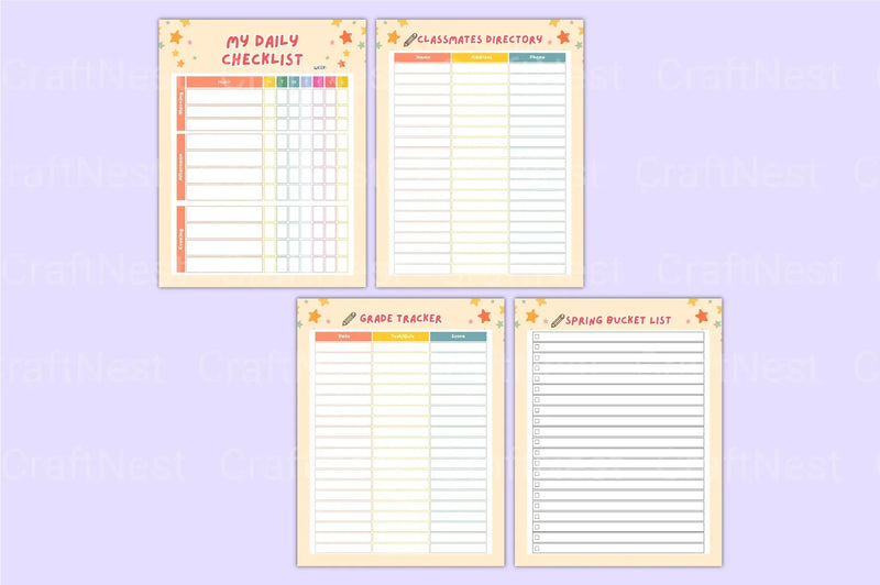 School Planner for Kids - CraftNest - Digital Crafting and Art
