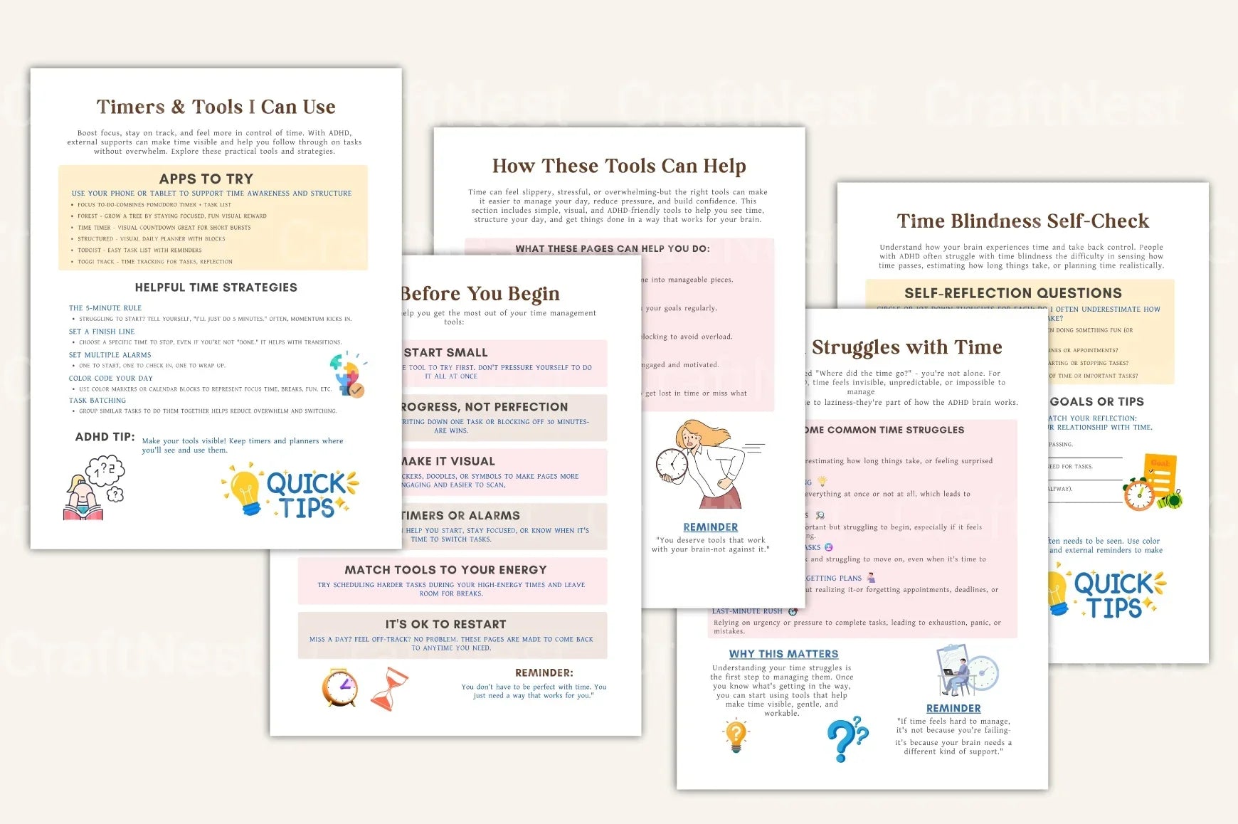 ADHD Time Management Worksheets for Improved Focus - CraftNest - Digital Crafting and Art