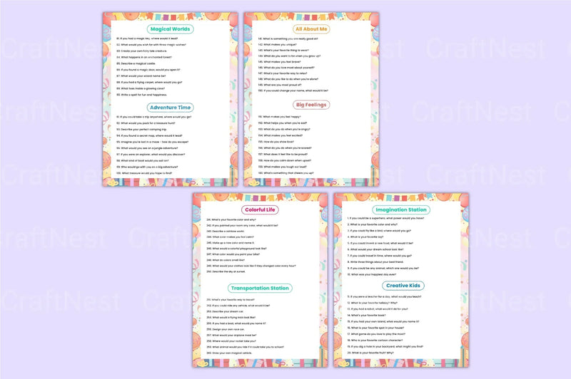 Mega 500 Creative Prompts for Kids - CraftNest - Digital Crafting and Art