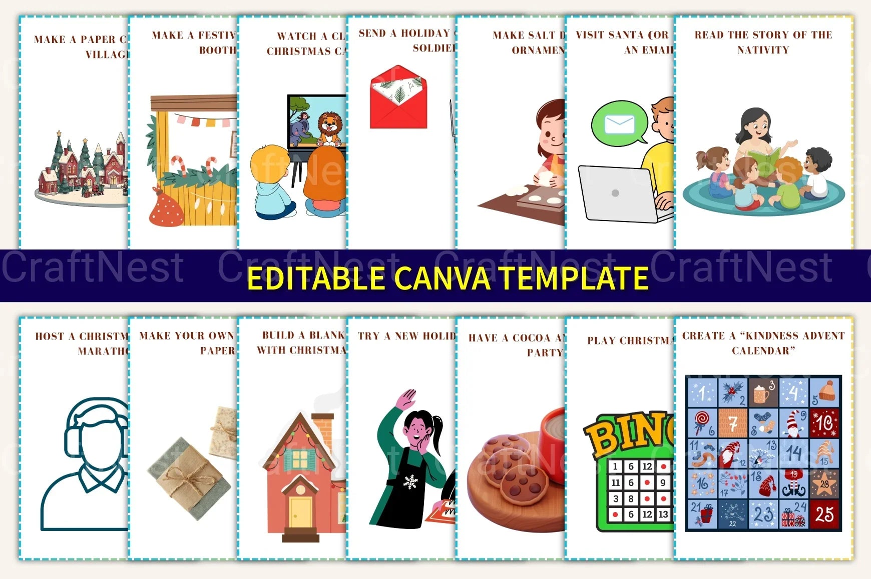 Christmas Advent Activity Cards for Kids - CraftNest - Digital Crafting and Art