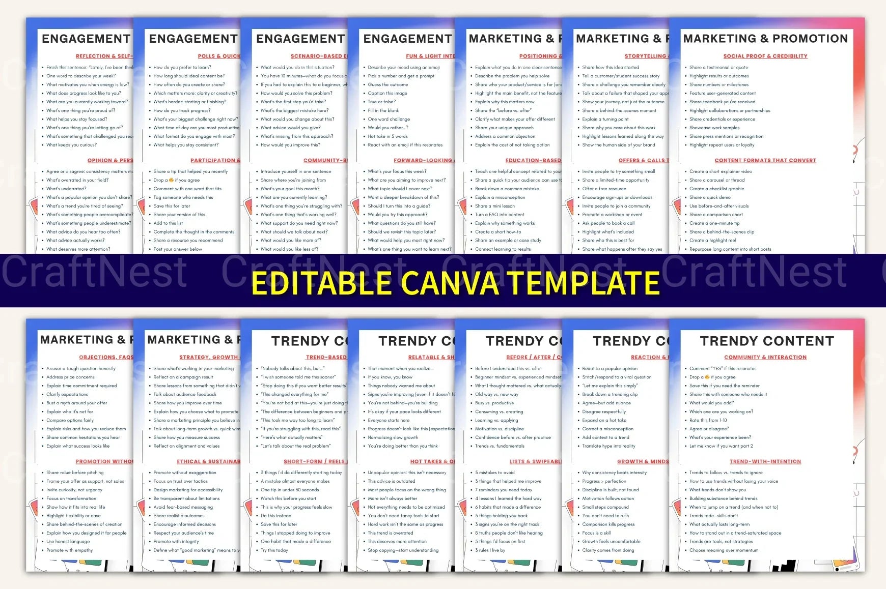 Social Media Prompt Book for Creative Engagement - CraftNest - Digital Crafting and Art