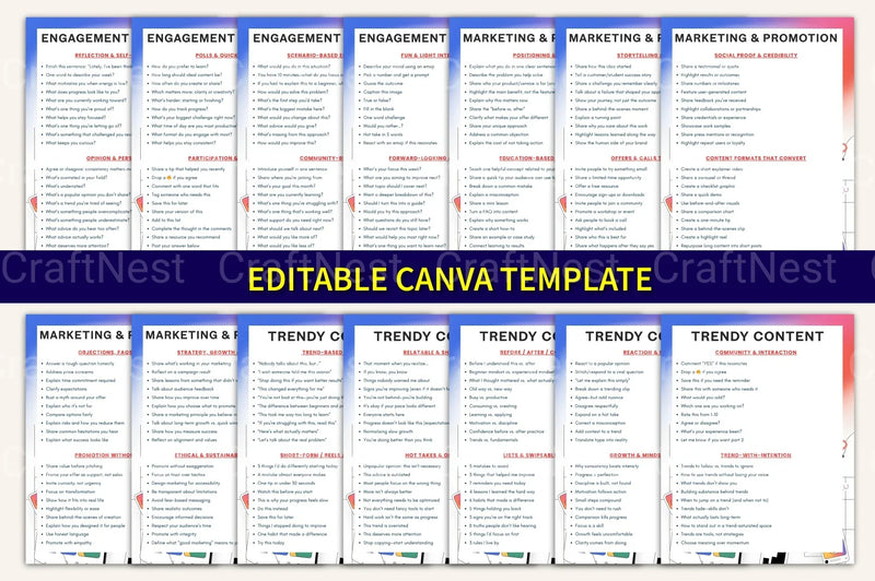 Social Media Prompt Book for Creative Engagement - CraftNest - Digital Crafting and Art
