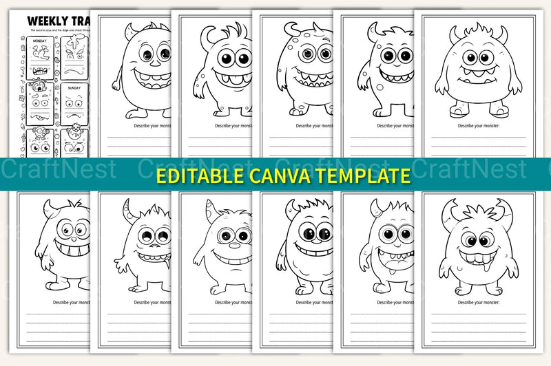 My Worry Monster Workbook: A Fun Guide for Kids - CraftNest - Digital Crafting and Art