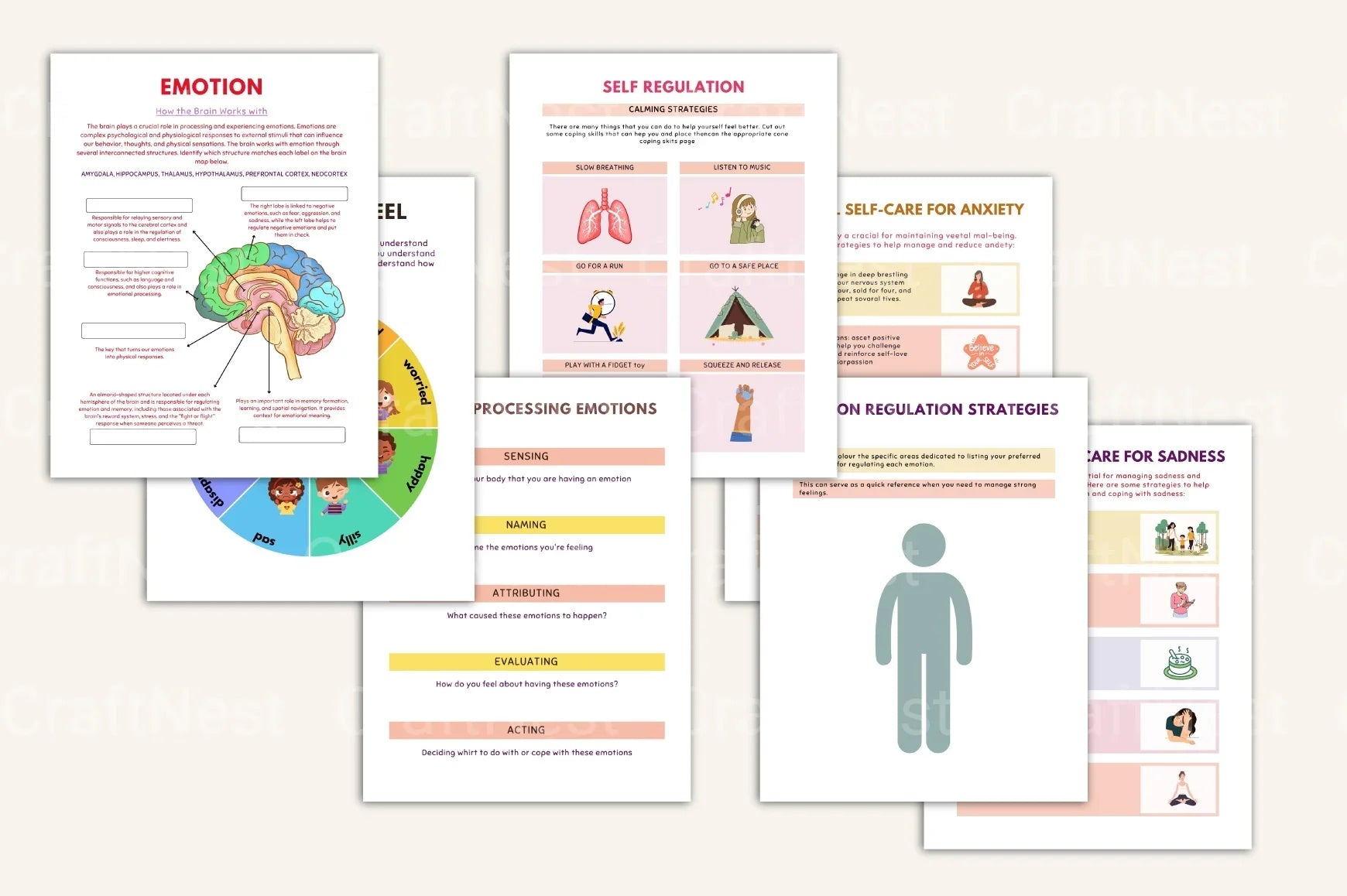 Emotion Processing Worksheets for Personal Growth - CraftNest - Digital Crafting and Art