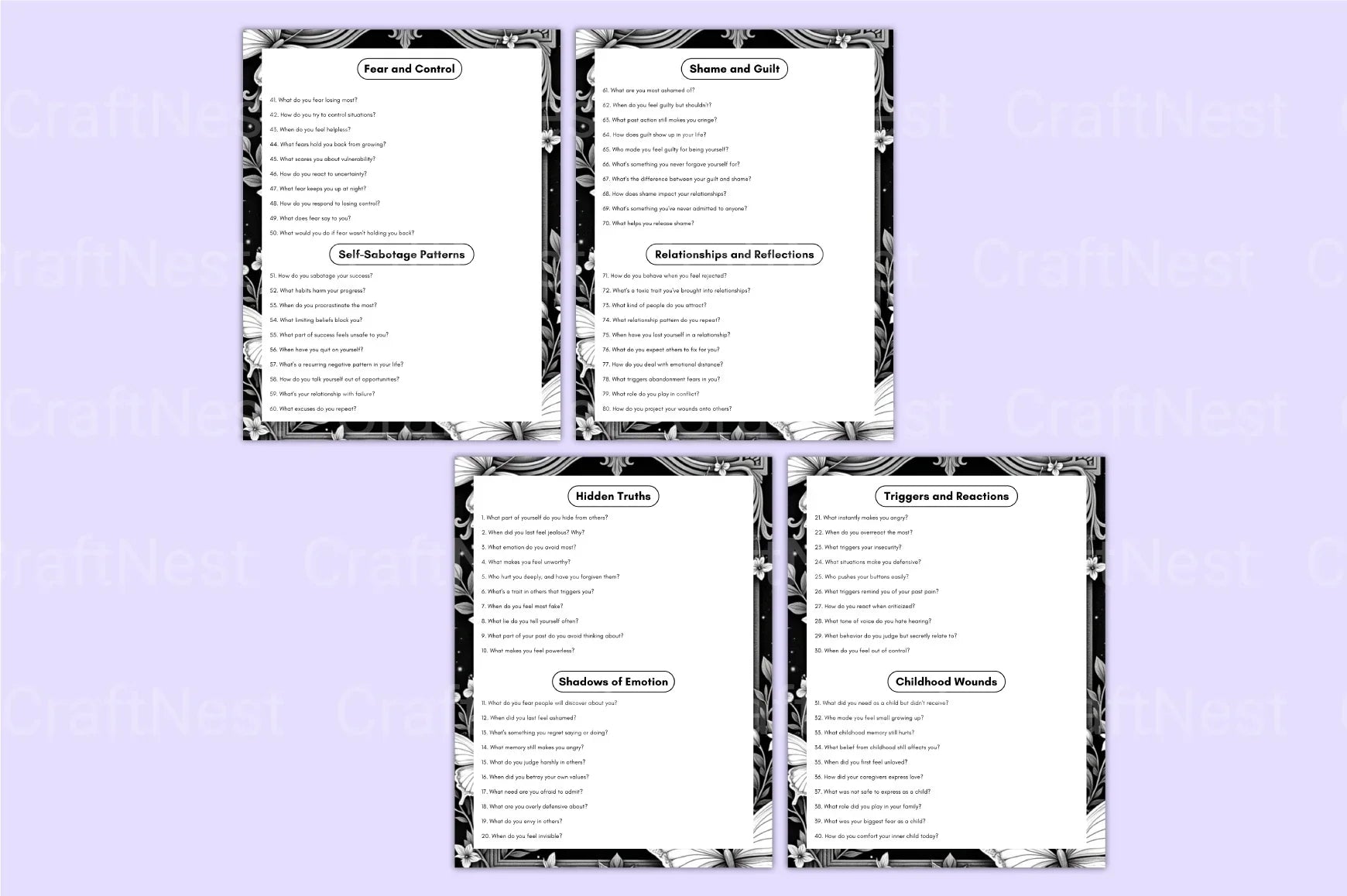 Shadow Work Prompts for Personal Growth - CraftNest - Digital Crafting and Art