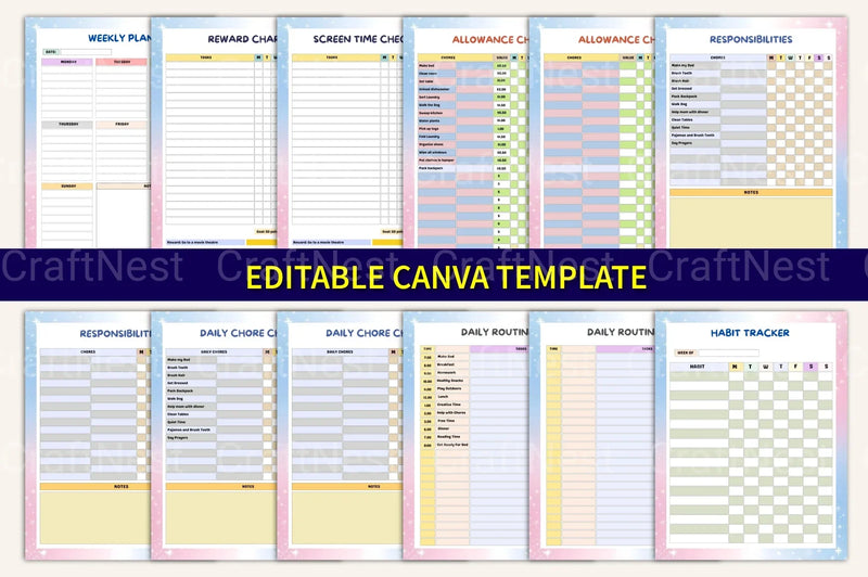 Kids Task Reward Charts for Motivation and Organization - CraftNest - Digital Crafting and Art