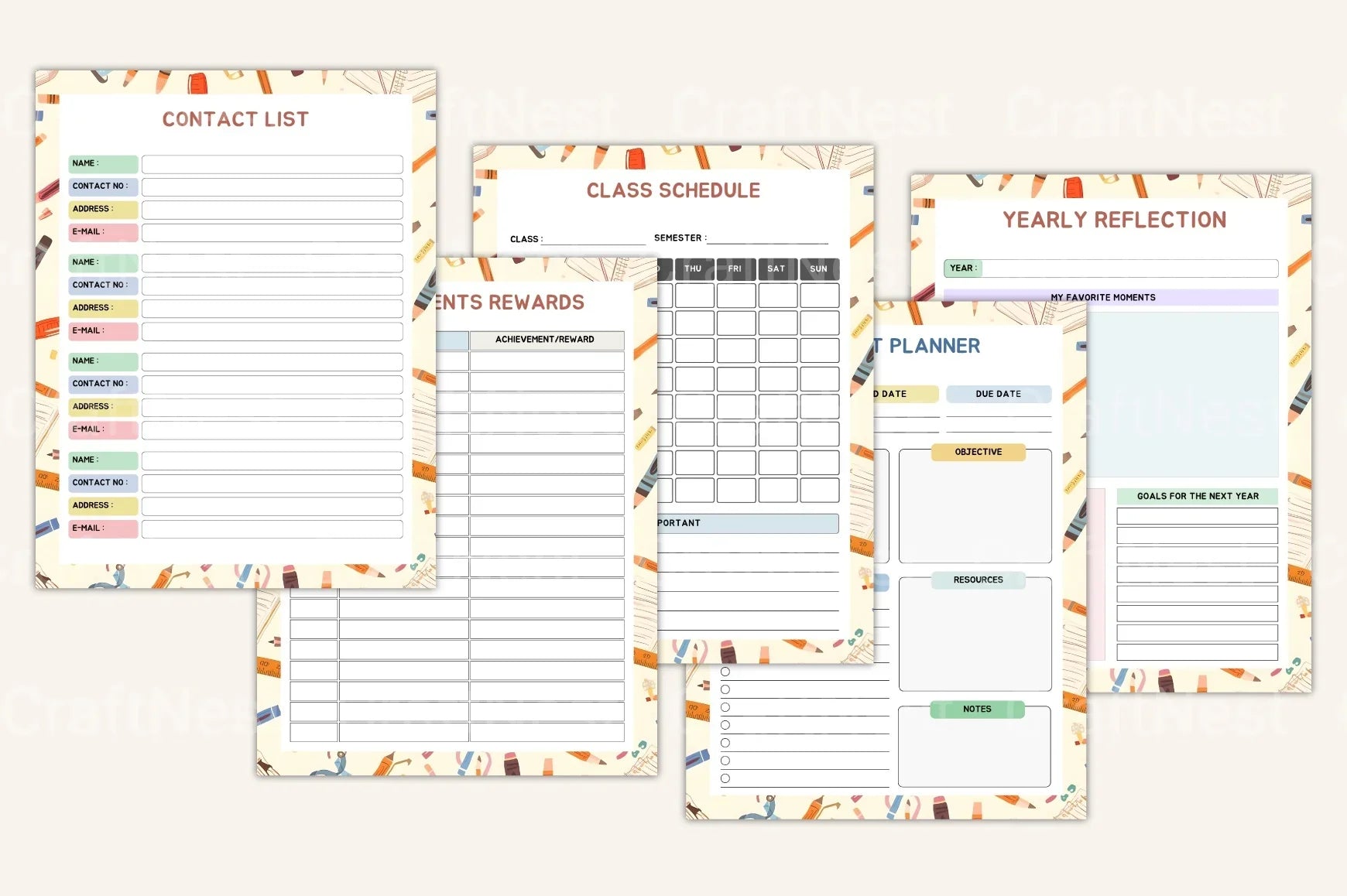 Student Organizer for Kids - CraftNest - Digital Crafting and Art