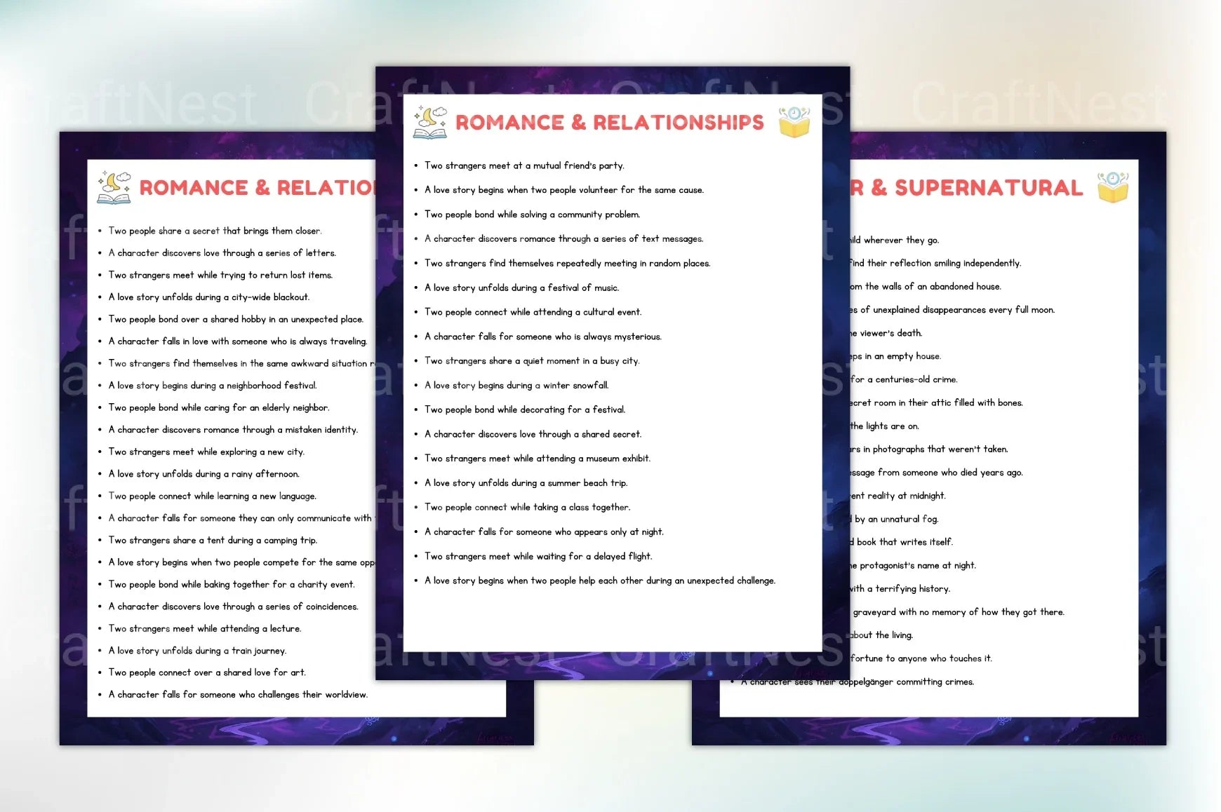 Creative Short Story Prompts Book - CraftNest - Digital Crafting and Art