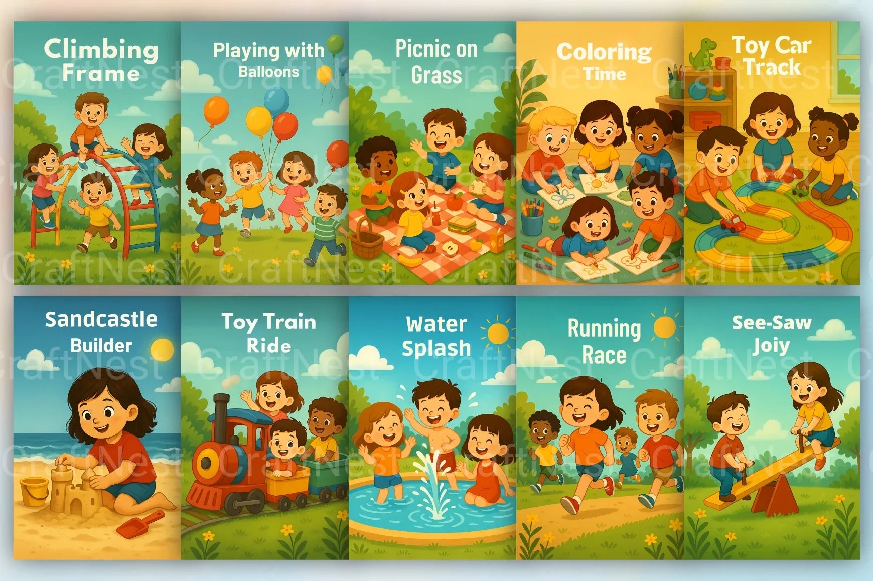 Kids Playtime Picture Book - CraftNest - Digital Crafting and Art