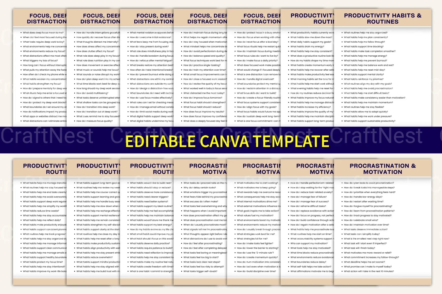 Effective Time Management Prompt Book - CraftNest - Digital Crafting and Art