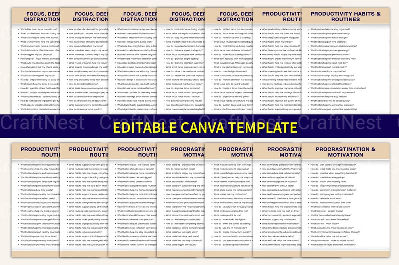 Effective Time Management Prompt Book - CraftNest - Digital Crafting and Art