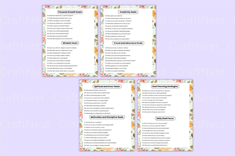 500 Goal Setting Prompts for Success - CraftNest - Digital Crafting and Art