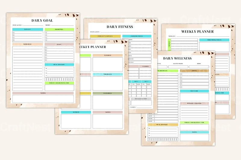 Yearly, Weekly & Monthly Planner 2024 - CraftNest - Digital Crafting and Art
