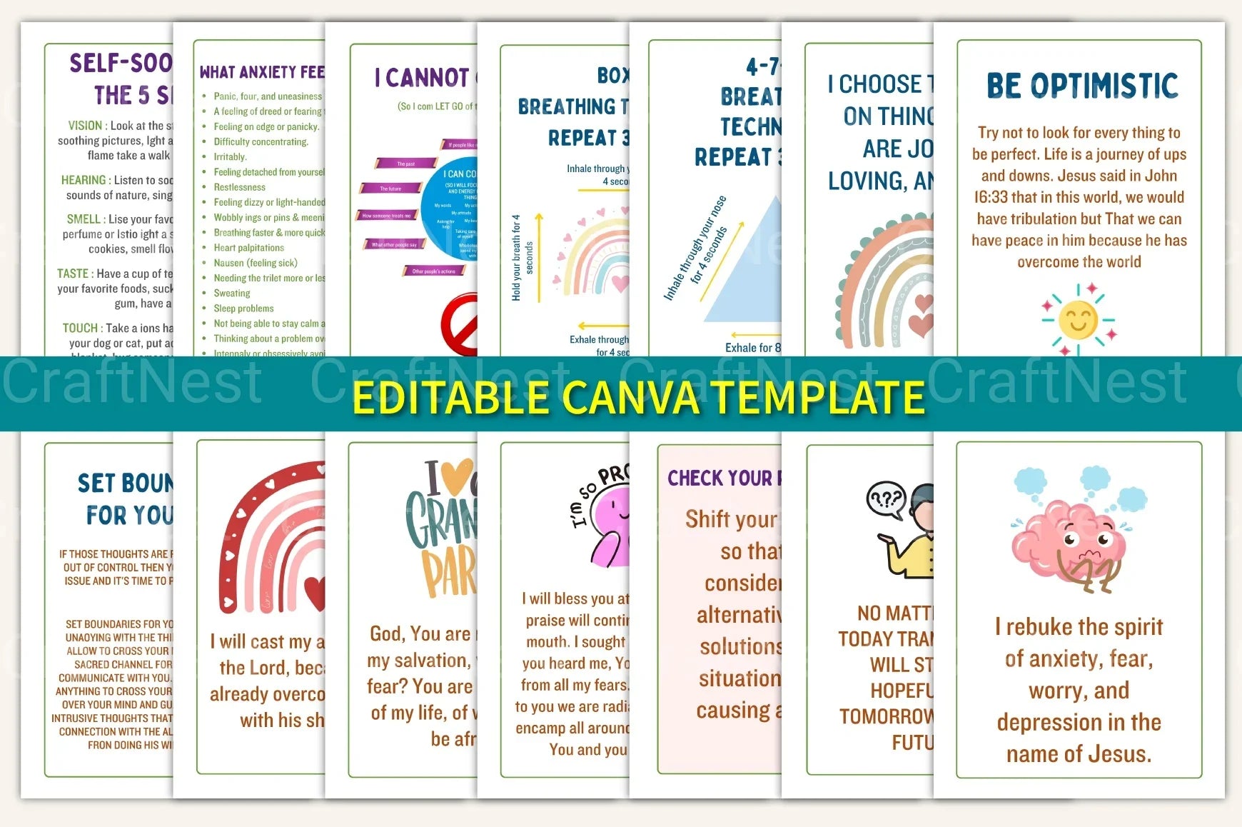 Anxiety Coping Skills Cards for Stress Relief - CraftNest - Digital Crafting and Art
