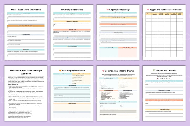 Trauma Therapy Workbook: Healing and Recovery Guide - CraftNest - Digital Crafting and Art