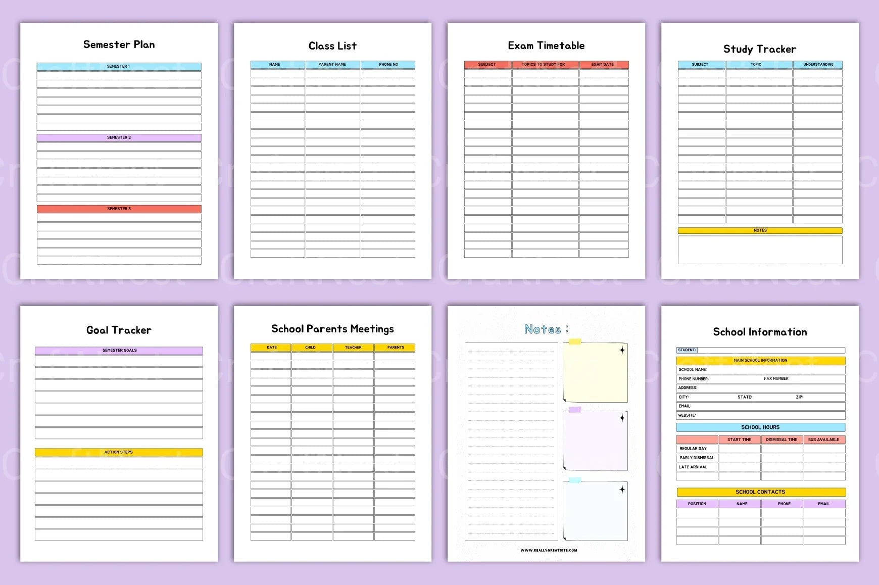 Back to School Planner - CraftNest - Digital Crafting and Art