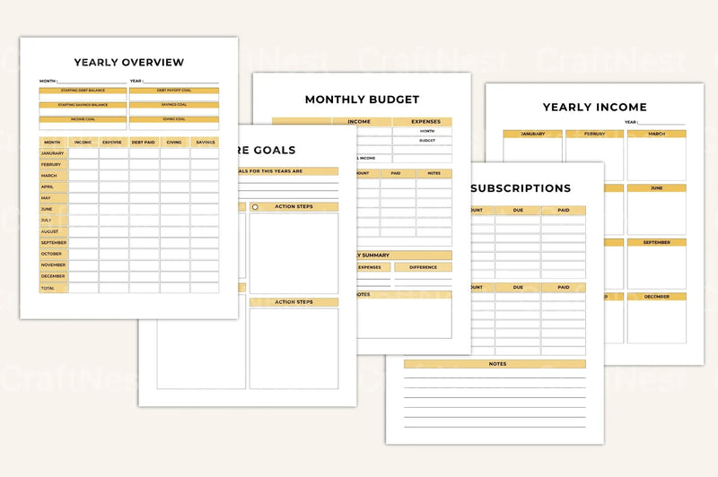 Savings Expense Tracker Tool - CraftNest - Digital Crafting and Art