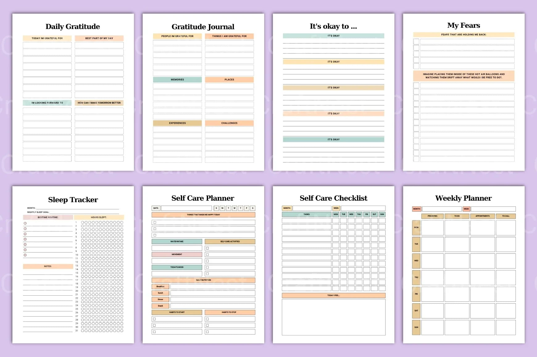Self Care Planner Guide - CraftNest - Digital Crafting and Art
