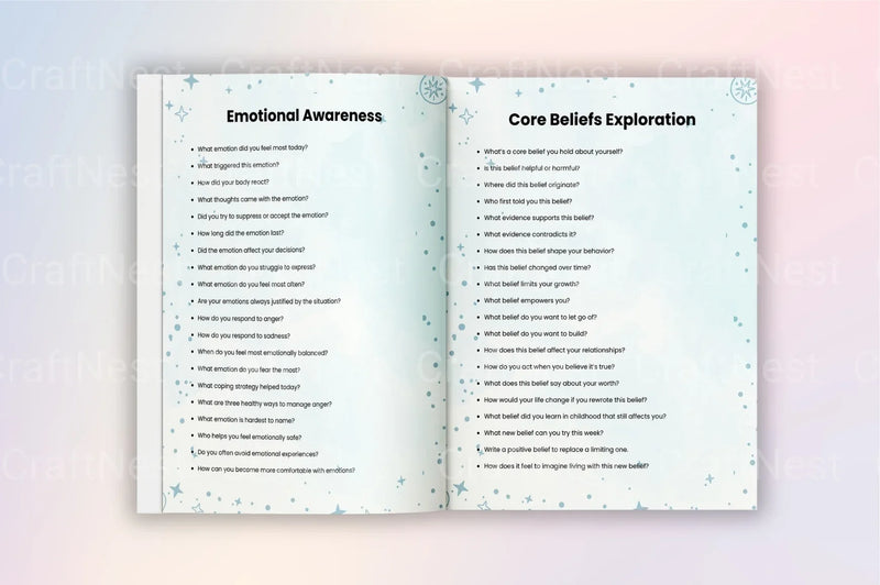 Cognitive Behavioral Prompts Workbook for Personal Growth - CraftNest - Digital Crafting and Art