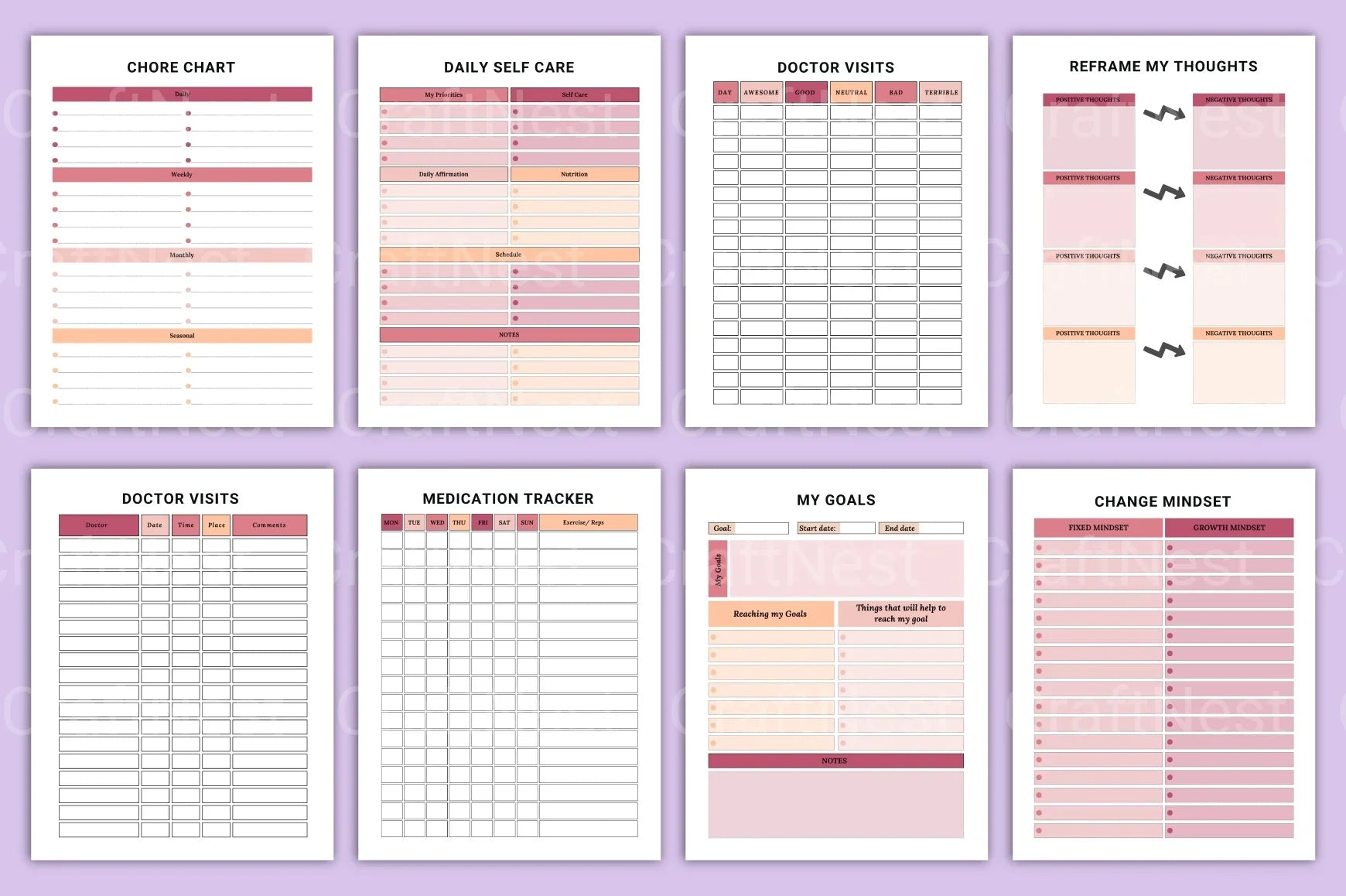 ADHD Brain Dump Planner for Enhanced Focus - CraftNest - Digital Crafting and Art