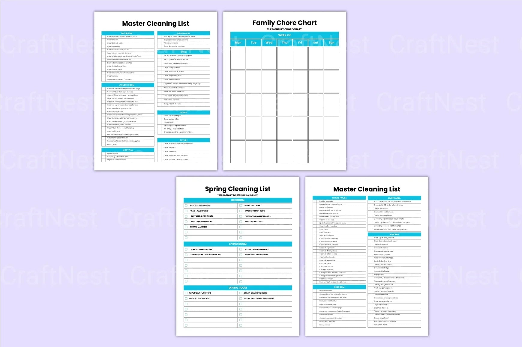 Efficient Cleaning Planner from $100 - CraftNest - Digital Crafting and Art