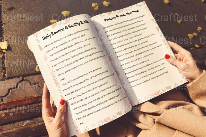 Daily CBT Prompts Book for Mental Wellness - CraftNest - Digital Crafting and Art
