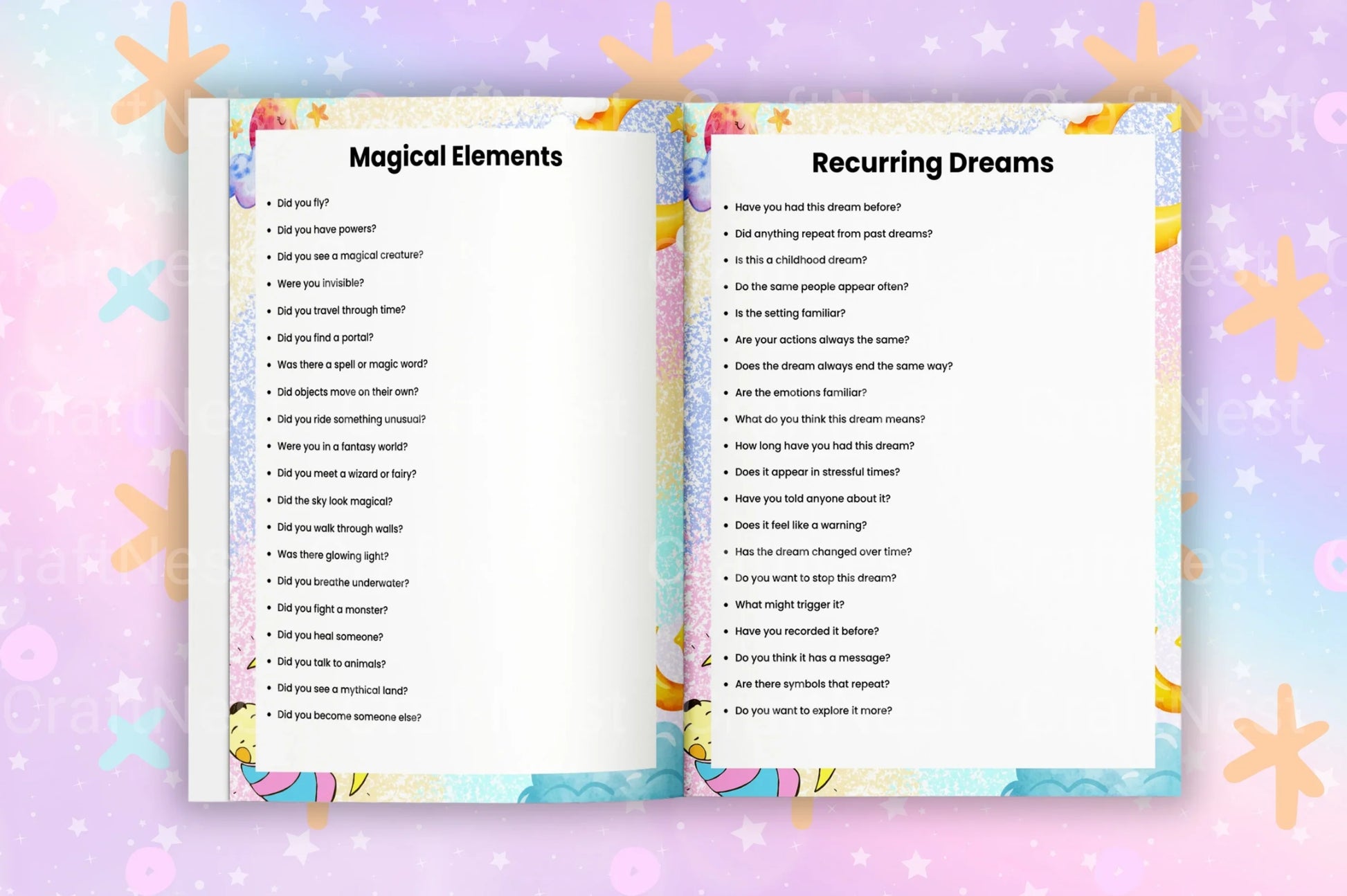Dream Prompts Book for Creative Inspiration - CraftNest - Digital Crafting and Art
