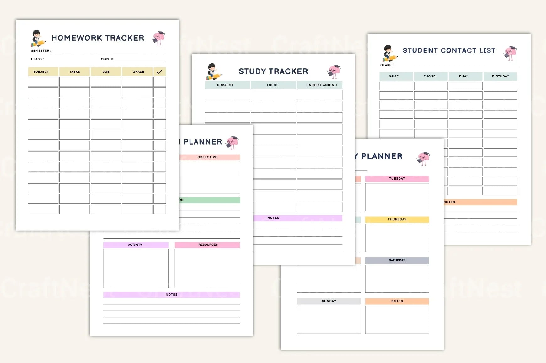 Ultimate Student Life Planner - CraftNest - Digital Crafting and Art
