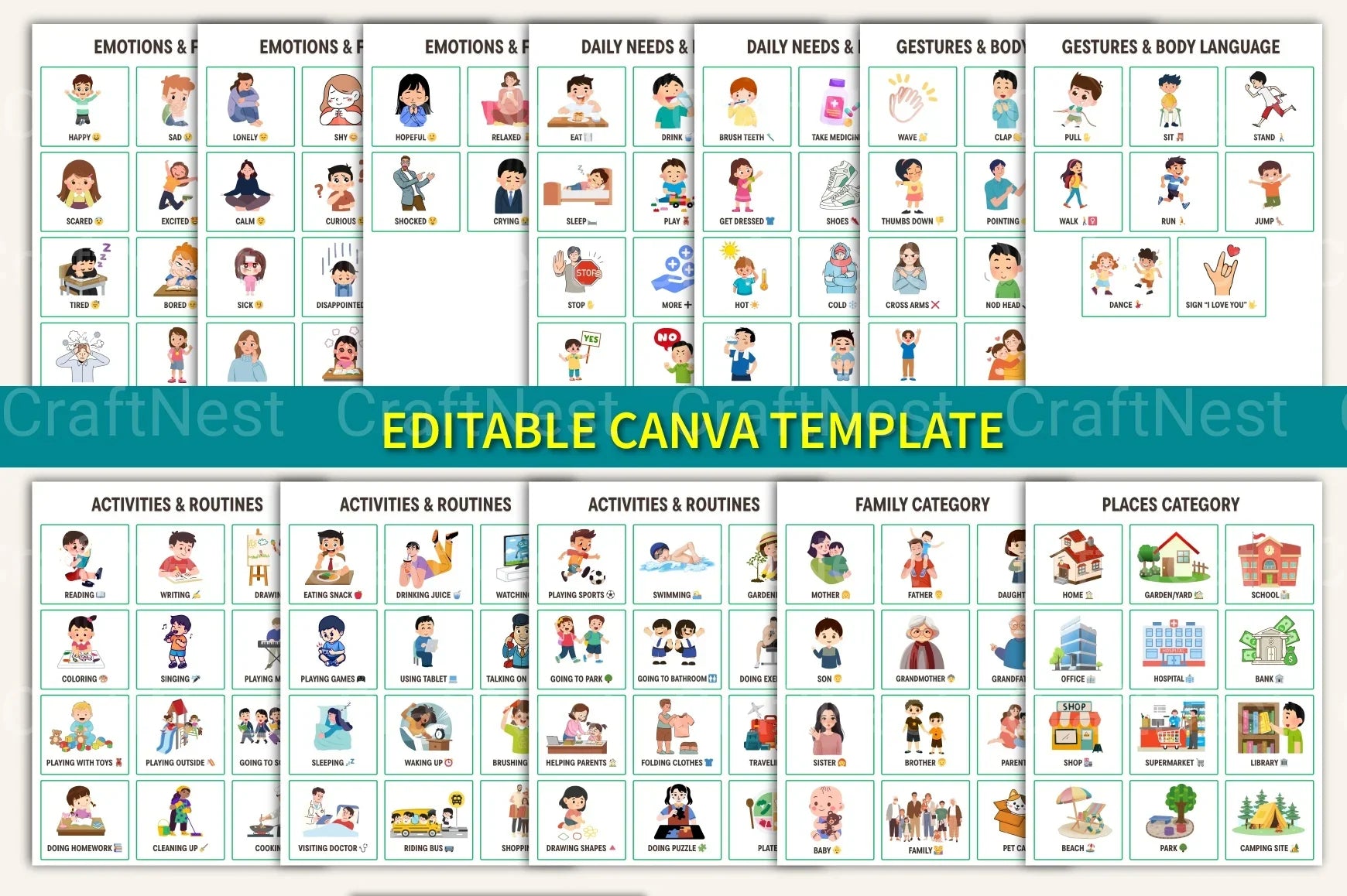 Non-Verbal Communication Visual Cards - CraftNest - Digital Crafting and Art