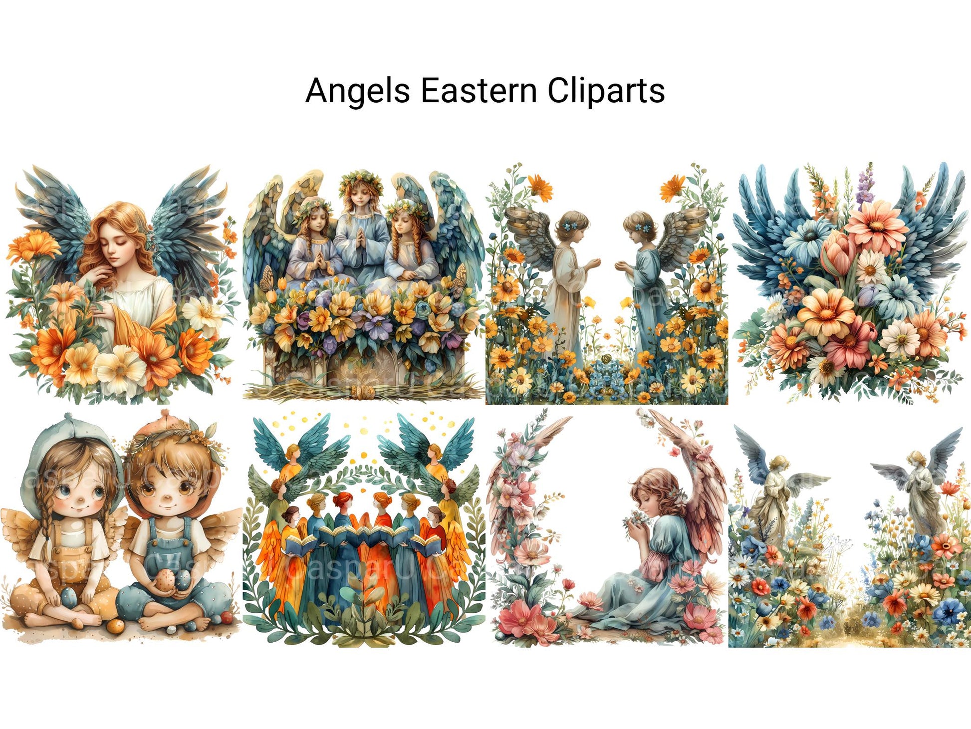 Angels Eastern Clipart - CraftNest