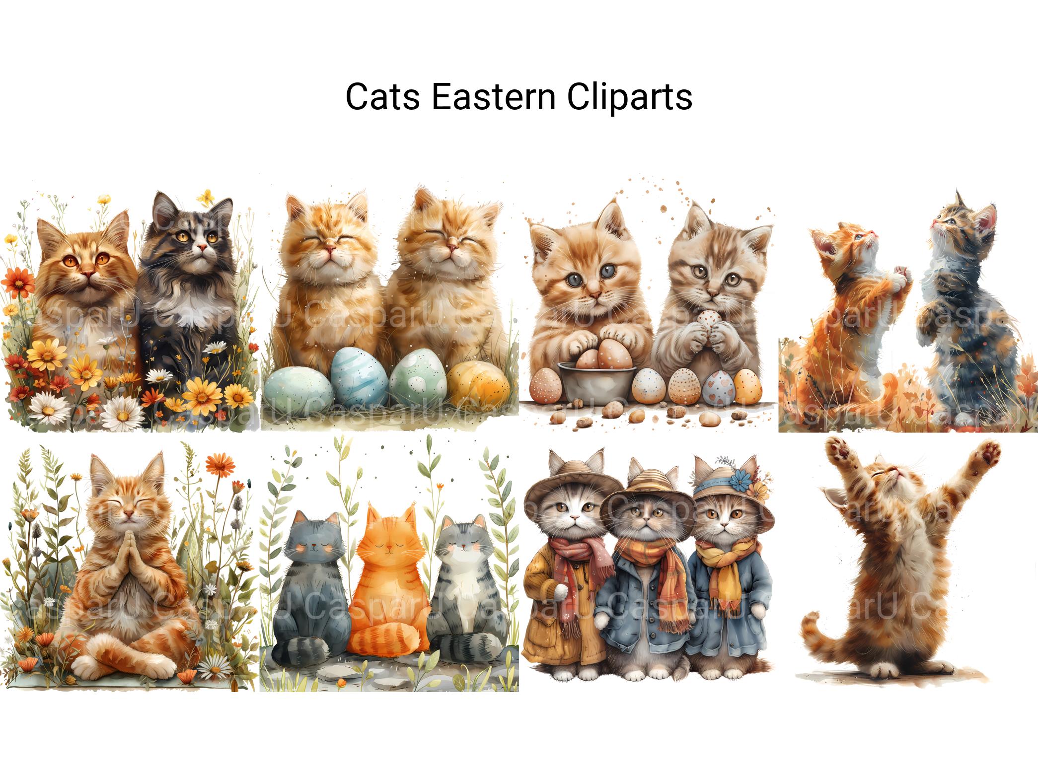 Cats Eastern Clipart - CraftNest