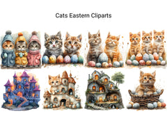 Cats Eastern Clipart - CraftNest