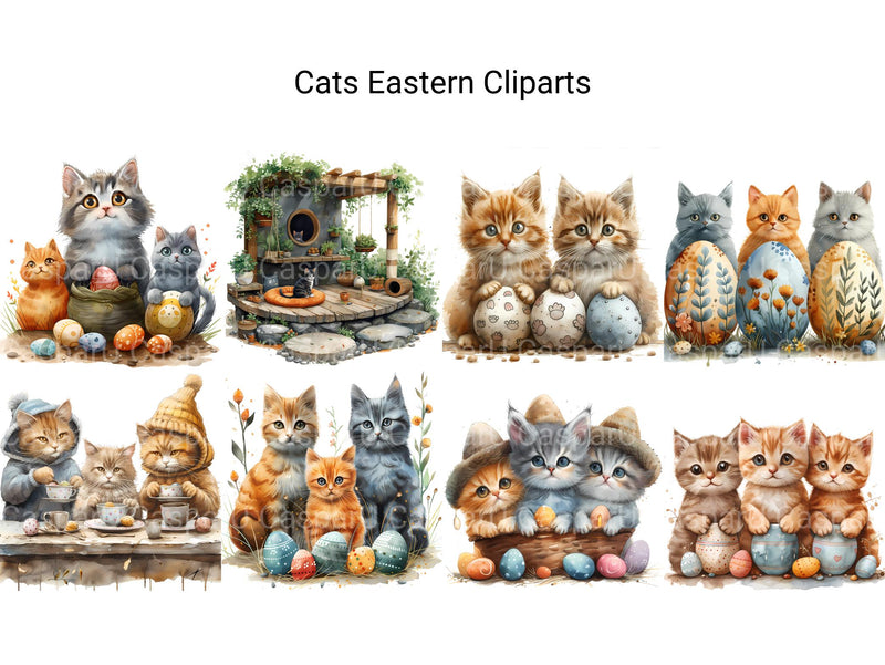 Cats Eastern Clipart - CraftNest