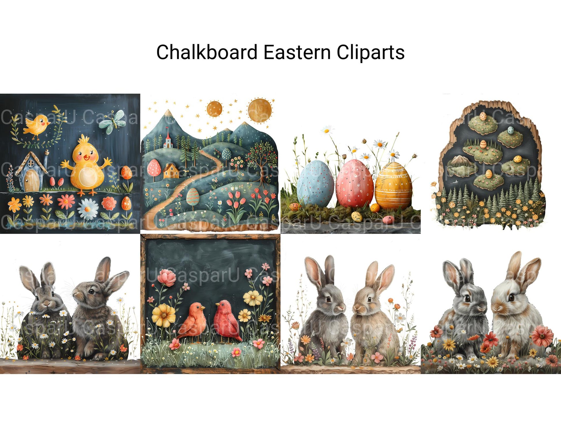 Chalkboard Easter Clipart - CraftNest