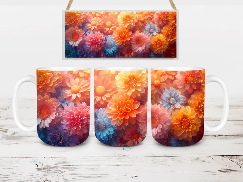 Flower Asters 5 Mug Wrap - CraftNest