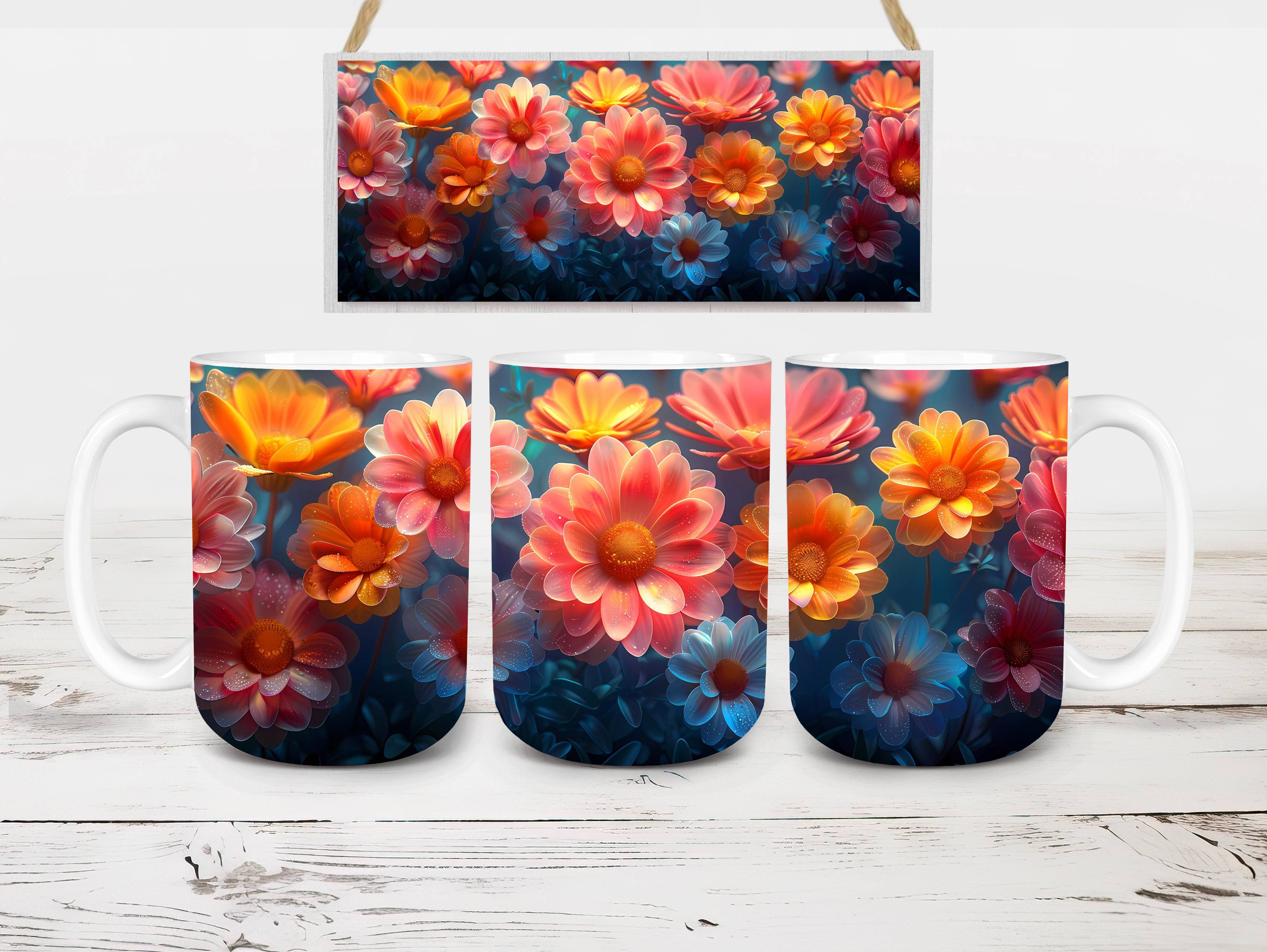 Flower Asters 5 Mug Wrap - CraftNest