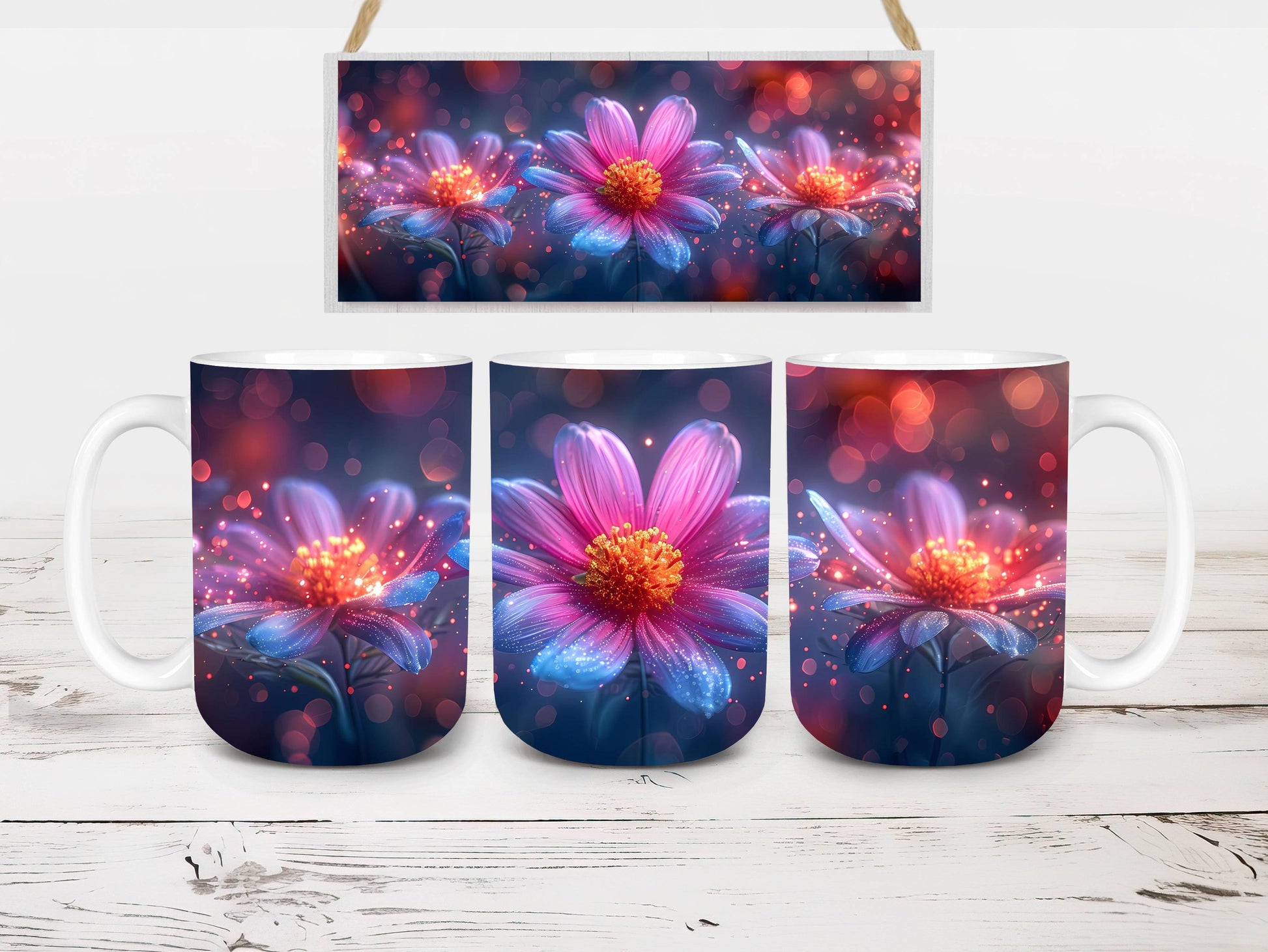 Flower Asters 5 Mug Wrap - CraftNest