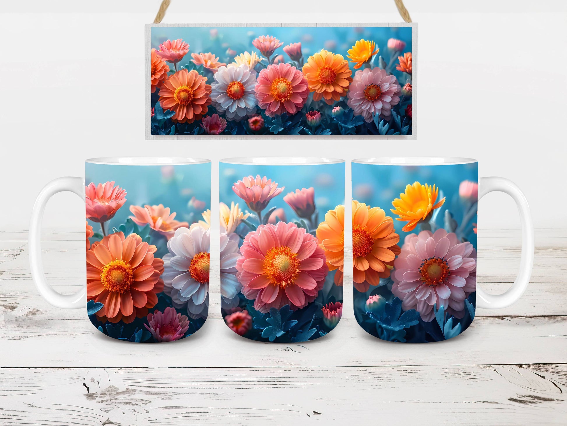 Flower Asters 5 Mug Wrap - CraftNest