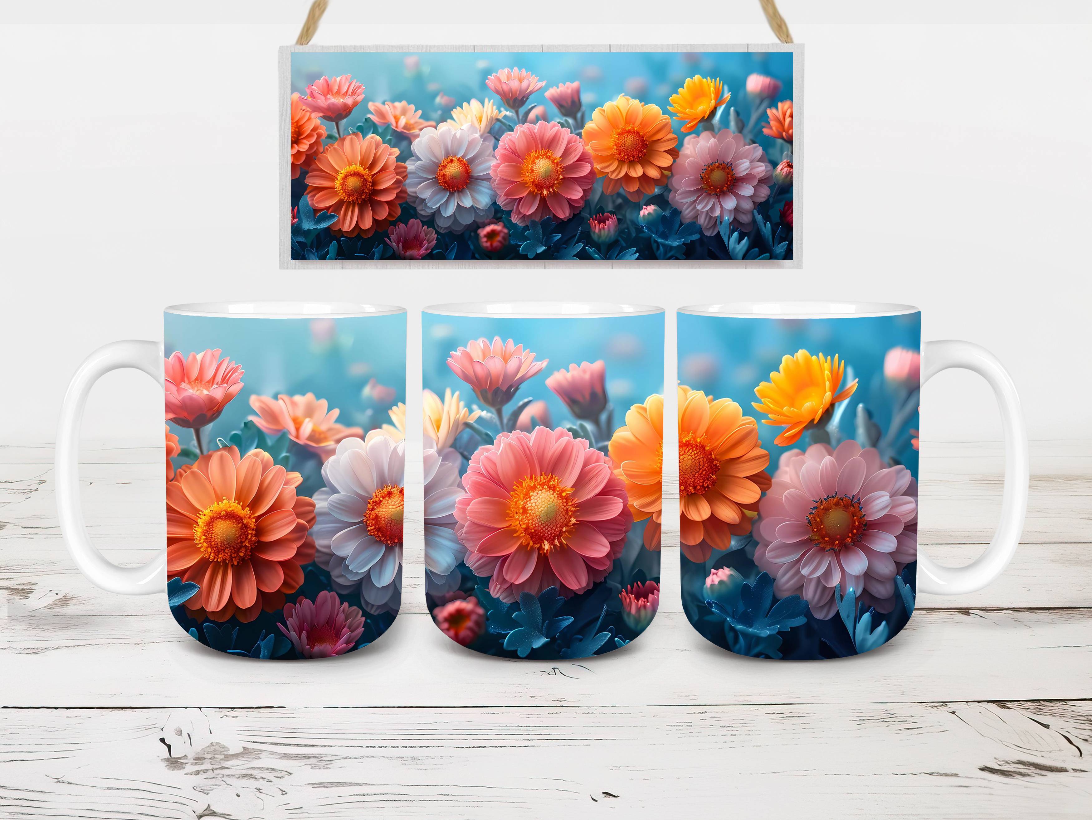 Flower Asters 5 Mug Wrap - CraftNest