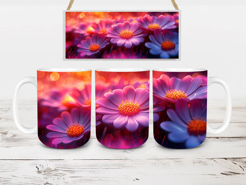 Flower Asters 5 Mug Wrap - CraftNest