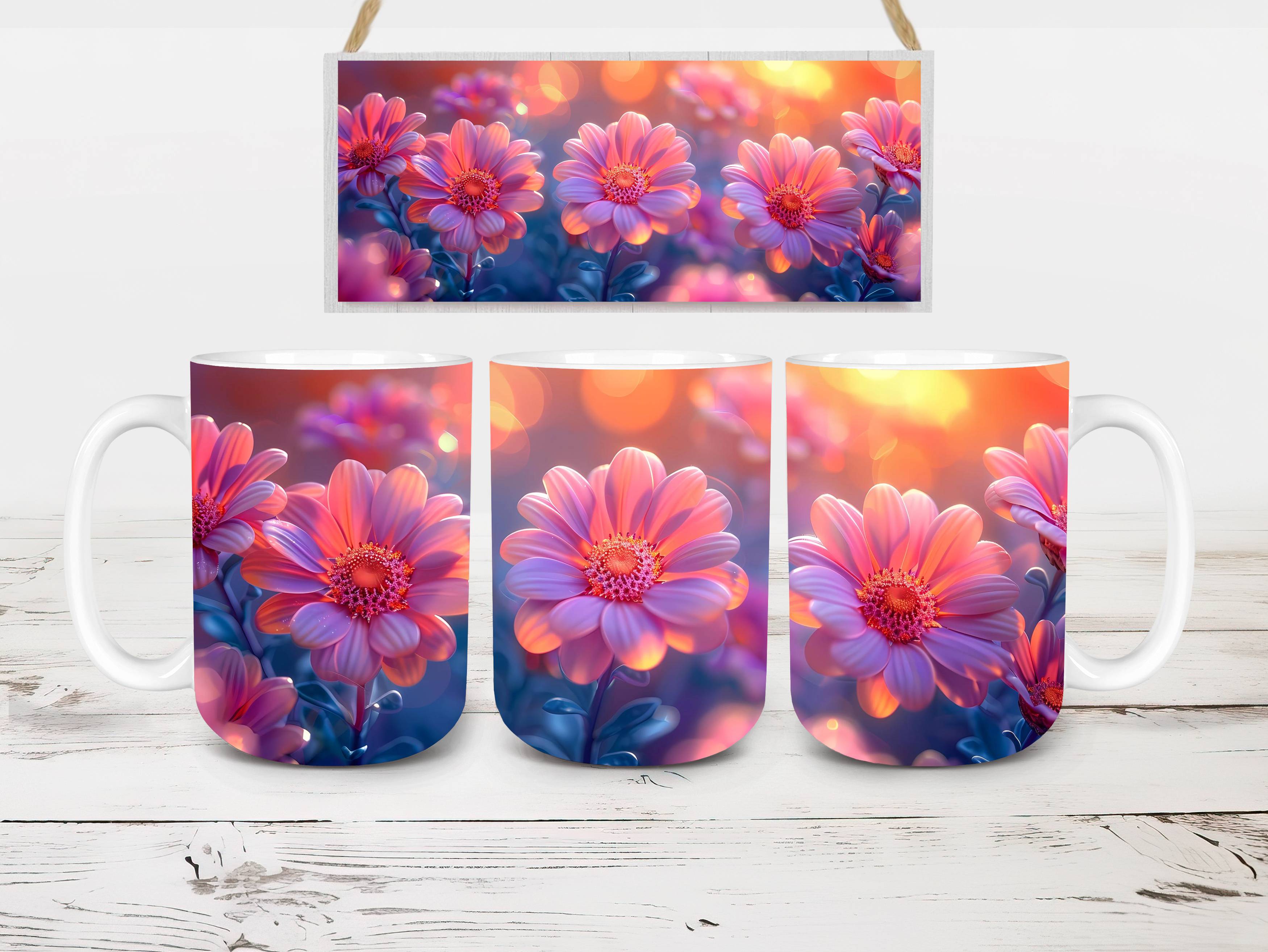 Flower Asters 5 Mug Wrap - CraftNest