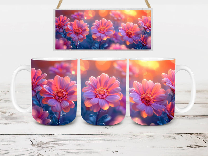 Flower Asters 5 Mug Wrap - CraftNest