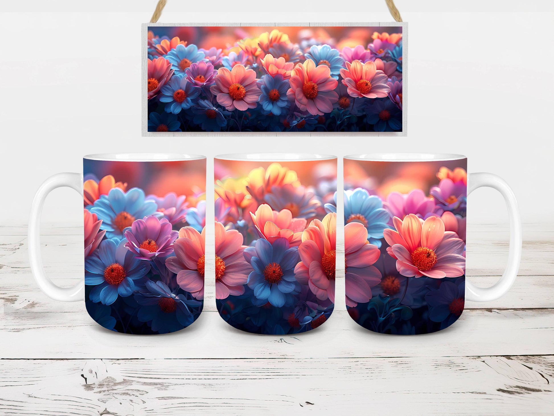 Flower Asters 5 Mug Wrap - CraftNest