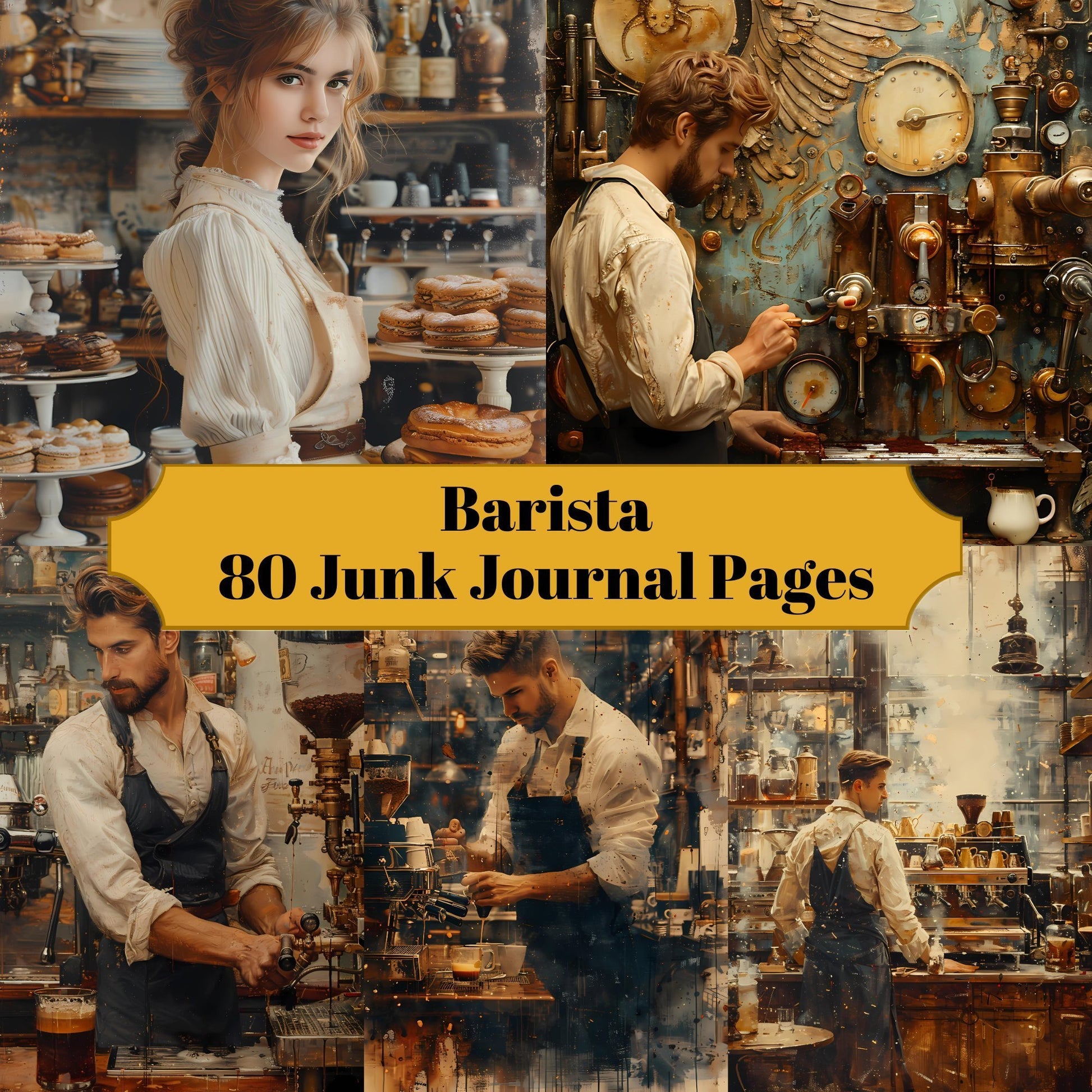 Barista Junk Journal Pages - CraftNest - Digital Crafting and Art