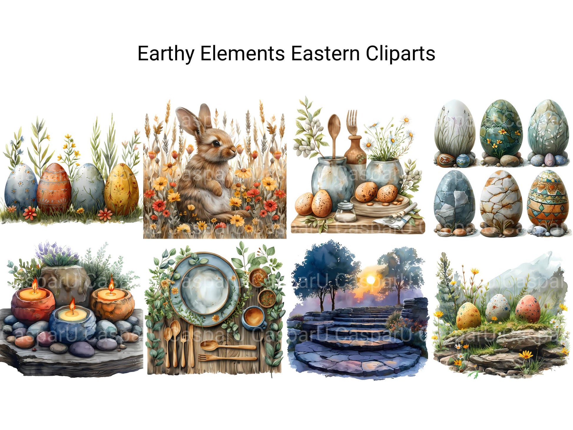 Earthy Elements Eastern Clipart - CraftNest