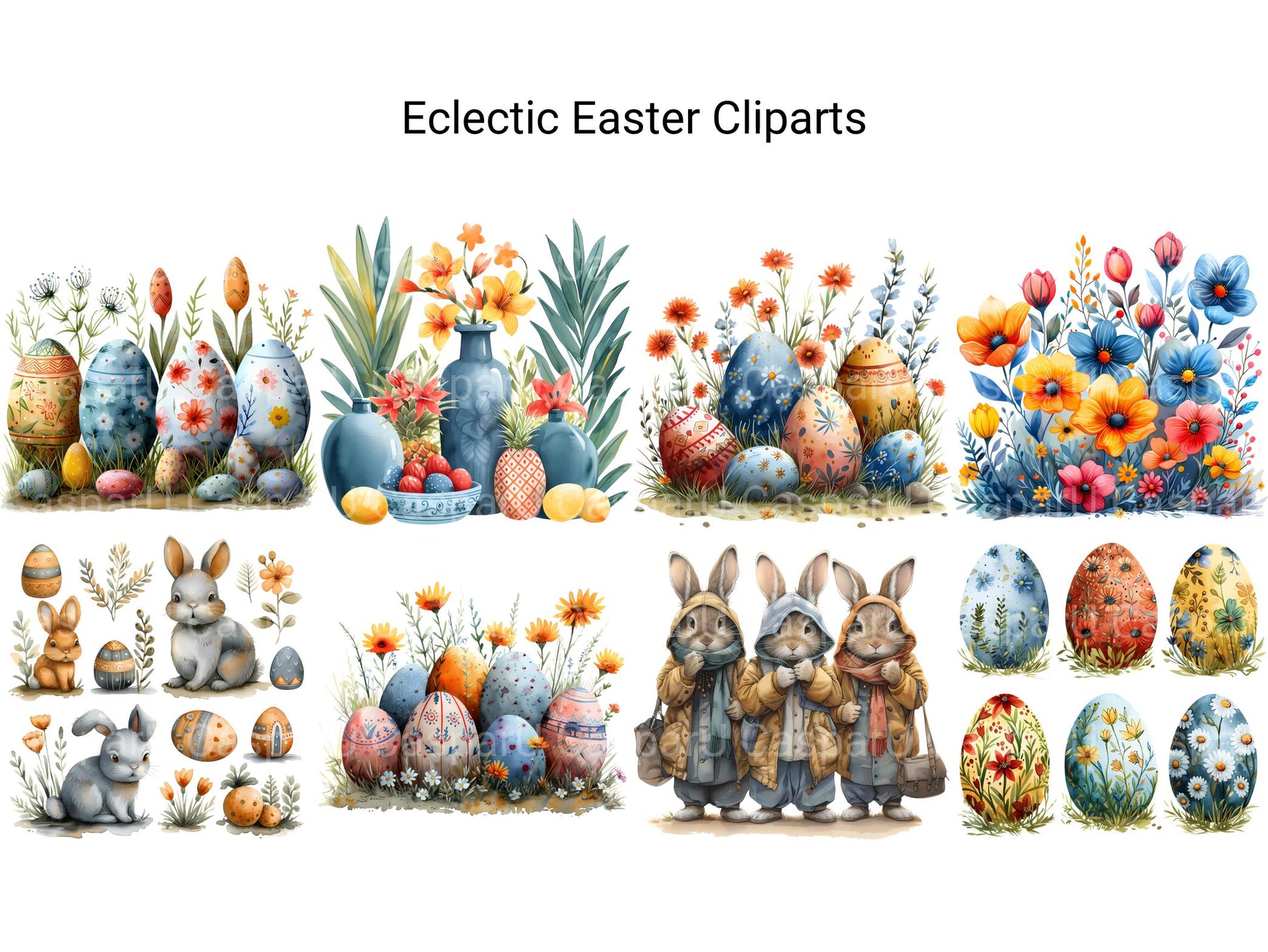 Eclectic Easter Clipart - CraftNest