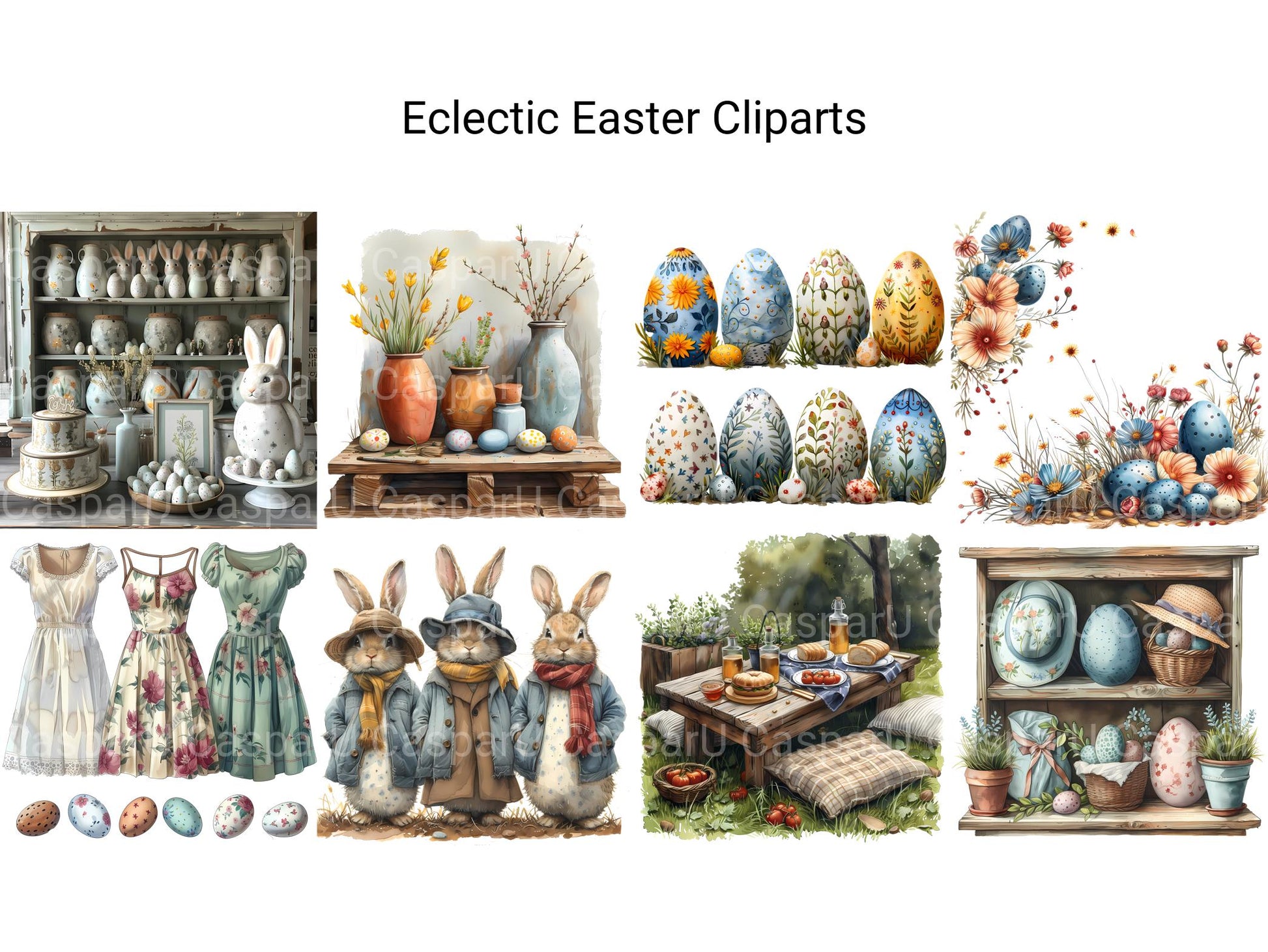 Eclectic Easter Clipart - CraftNest