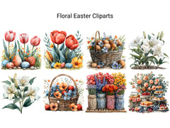 Floral Easter Clipart - CraftNest