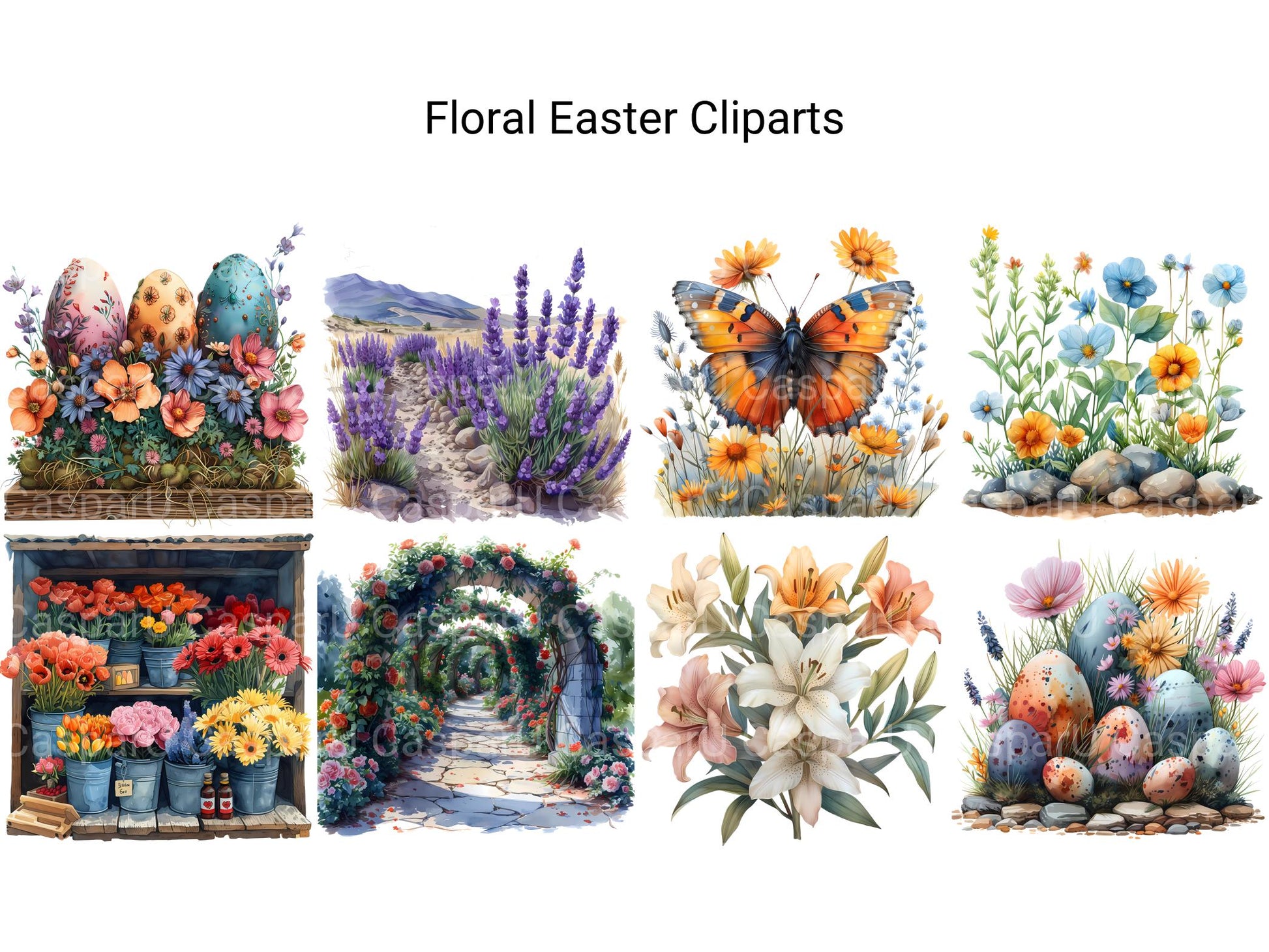 Floral Easter Clipart - CraftNest