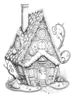 Gingerbread Fairy House Coloring Book - CraftNest - Digital Crafting and Art
